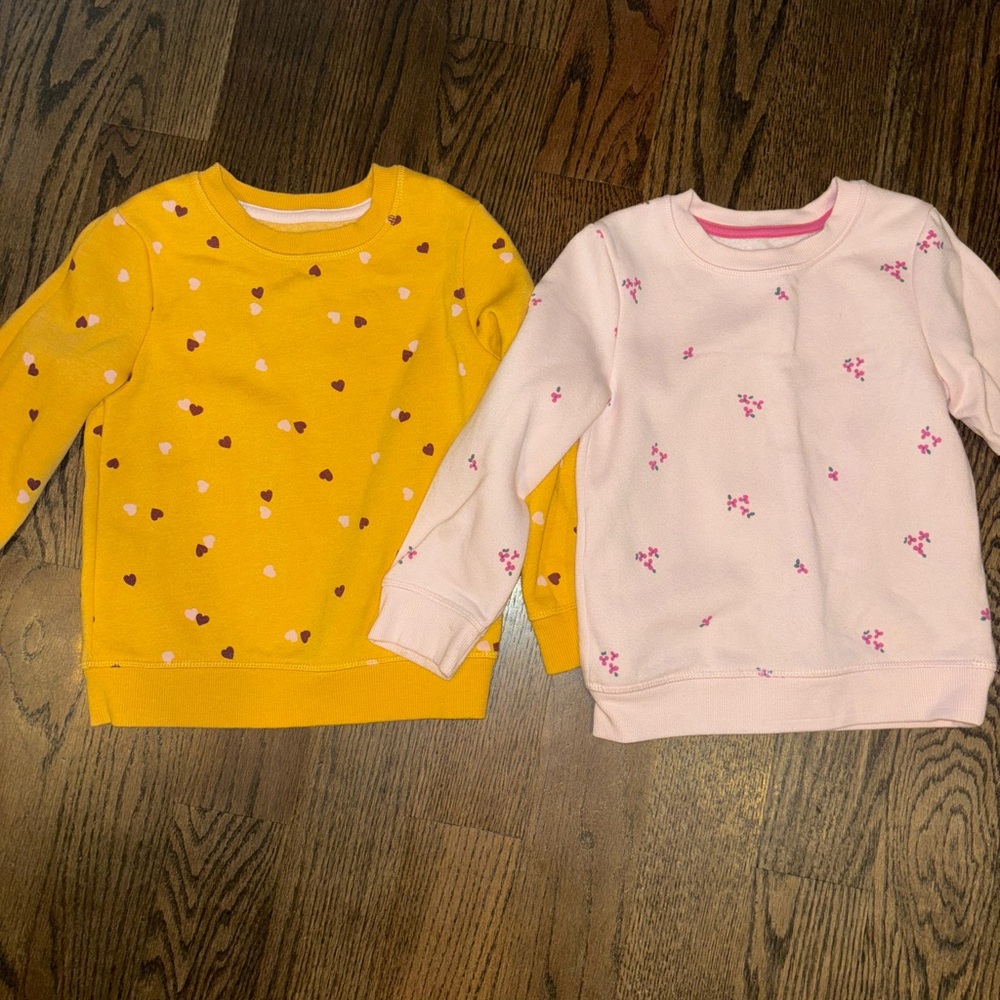 Girls fleece lined crew neck sweatshirt bundle